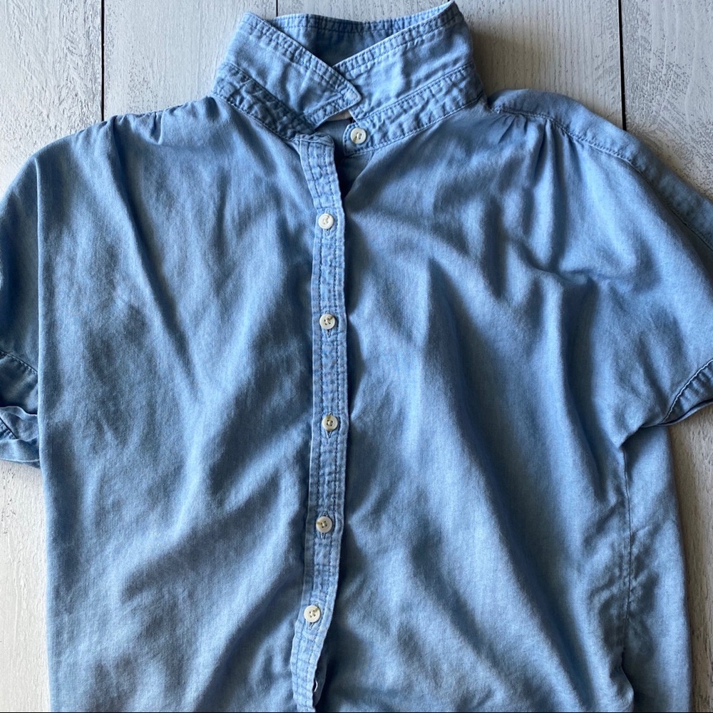 Blue denim button down
